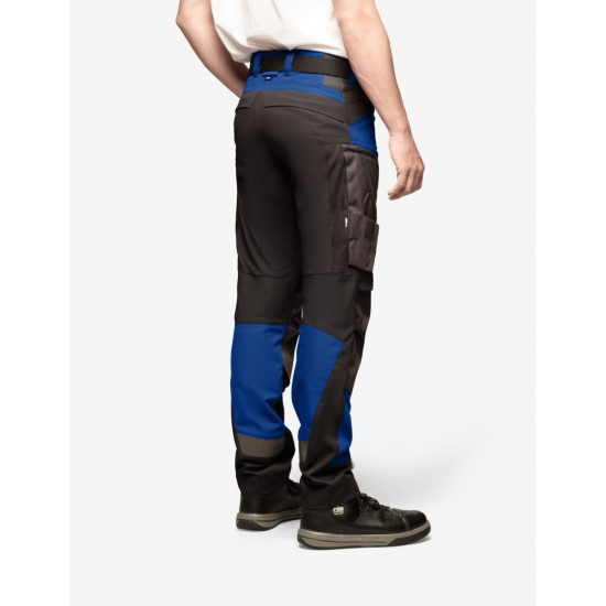 Leo, werkbroek, elastisch, korenblauw-zwart