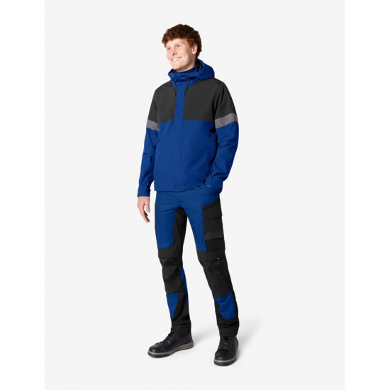 Leo, werkbroek, elastisch, korenblauw-zwart