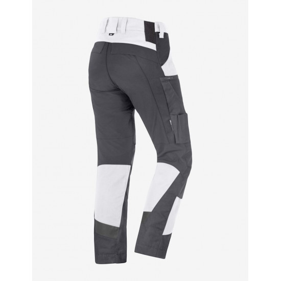 Leo, werkbroek, elastisch, wit-antraciet