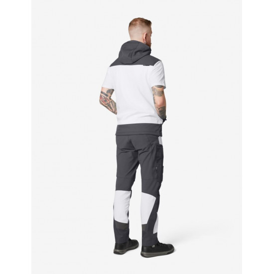 Leo, werkbroek, elastisch, wit-antraciet