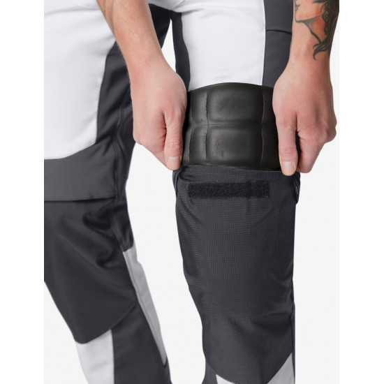 Leo, werkbroek, elastisch, wit-antraciet