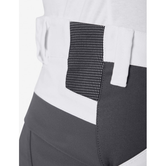 Leo, werkbroek, elastisch, wit-antraciet