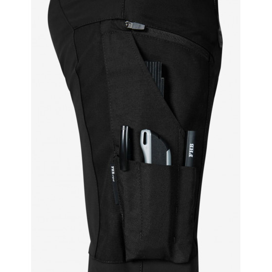 Leo, werkbroek, elastisch, zwart Leo, werkbroek, elastisch, zwart