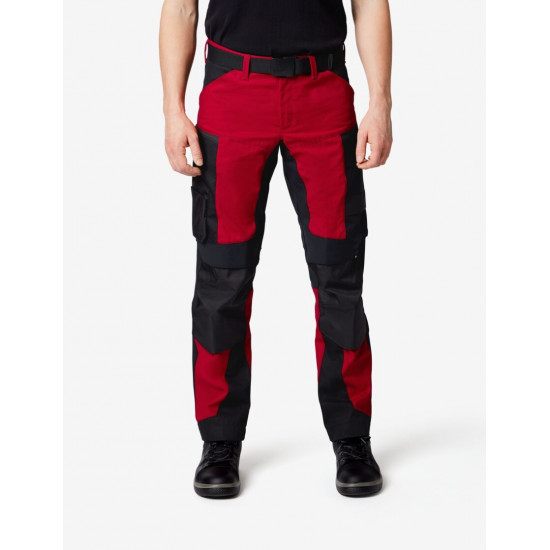 Leo, werkbroek, elastisch, rood-zwart Leo, werkbroek, elastisch, rood-zwart