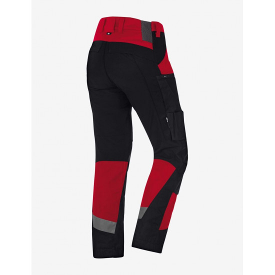 Leo, werkbroek, elastisch, rood-zwart Leo, werkbroek, elastisch, rood-zwart