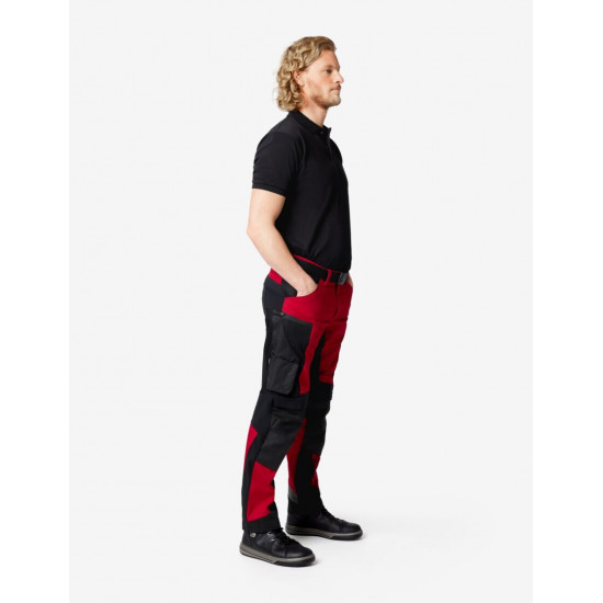 Leo, werkbroek, elastisch, rood-zwart Leo, werkbroek, elastisch, rood-zwart