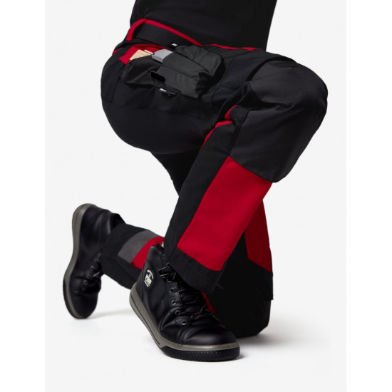 Leo, werkbroek, elastisch, rood-zwart Leo, werkbroek, elastisch, rood-zwart