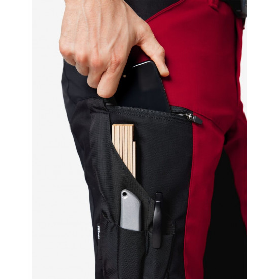 Leo, werkbroek, elastisch, rood-zwart Leo, werkbroek, elastisch, rood-zwart