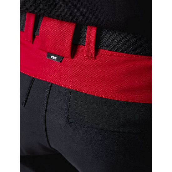 Leo, werkbroek, elastisch, rood-zwart Leo, werkbroek, elastisch, rood-zwart