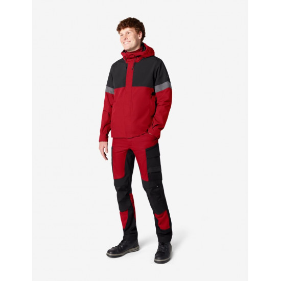 Leo, werkbroek, elastisch, rood-zwart Leo, werkbroek, elastisch, rood-zwart