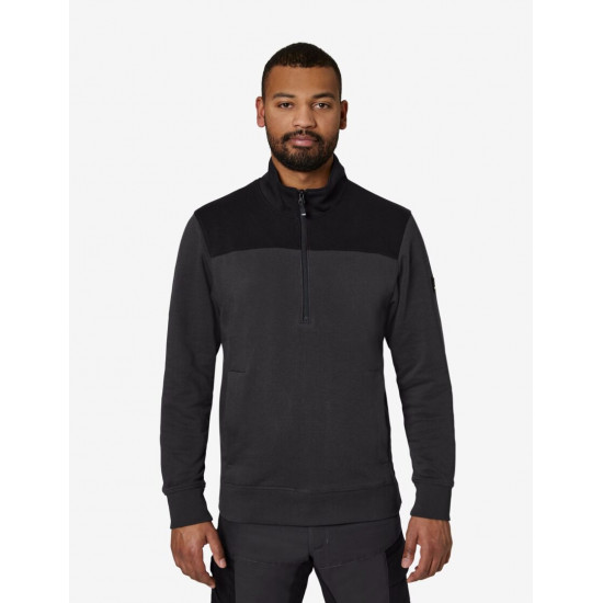 Rob, sweatshirt met rits, antraciet-zwart Rob, sweatshirt met rits, antraciet-zwart