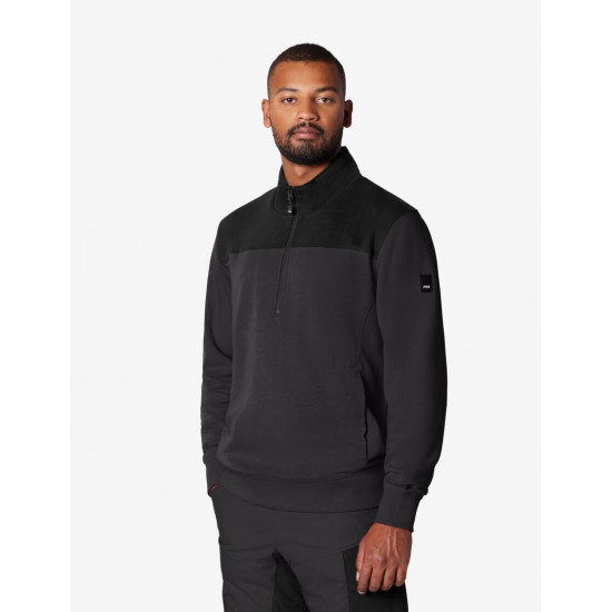 Rob, sweatshirt met rits, antraciet-zwart Rob, sweatshirt met rits, antraciet-zwart