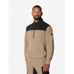 Rob, sweatshirt met rits, beige-zwart Rob, sweatshirt met rits, beige-zwart