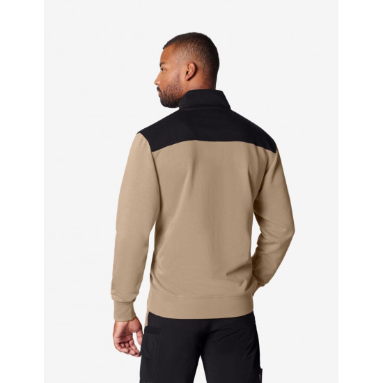 Rob, sweatshirt met rits, beige-zwart Rob, sweatshirt met rits, beige-zwart
