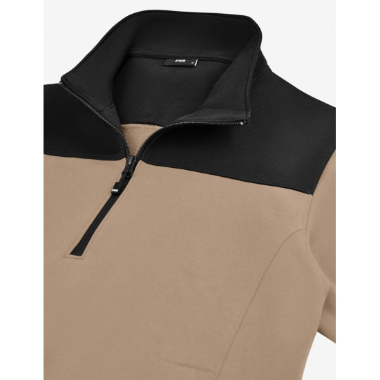 Rob, sweatshirt met rits, beige-zwart Rob, sweatshirt met rits, beige-zwart