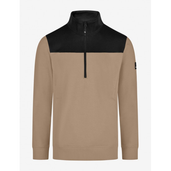 Rob, sweatshirt met rits, beige-zwart Rob, sweatshirt met rits, beige-zwart
