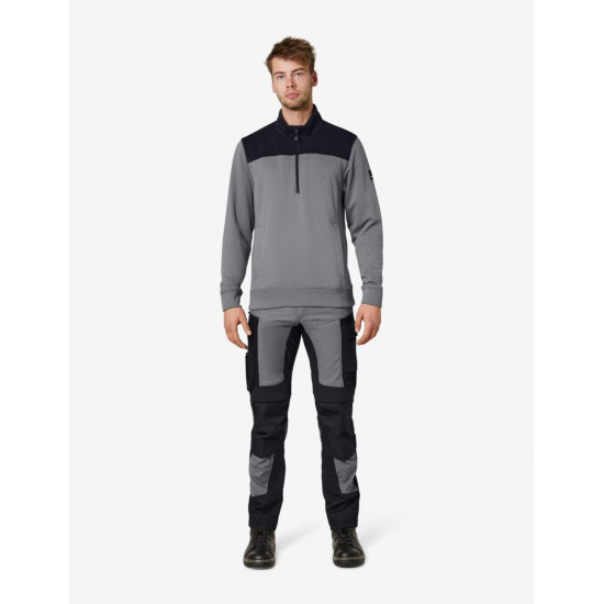 Rob, sweatshirt met rits, grijs-zwart Rob, sweatshirt met rits, grijs-zwart