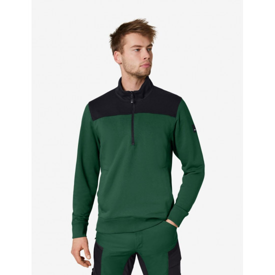 Rob, sweatshirt met rits, groen-zwart Rob, sweatshirt met rits, groen-zwart