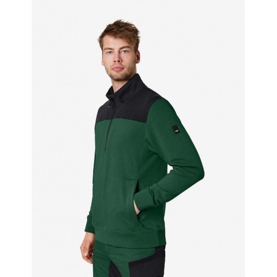 Rob, sweatshirt met rits, groen-zwart Rob, sweatshirt met rits, groen-zwart