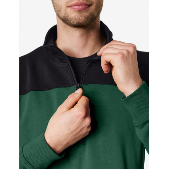 Rob, sweatshirt met rits, groen-zwart Rob, sweatshirt met rits, groen-zwart