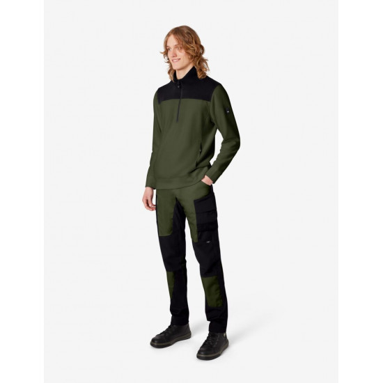 Rob, sweatshirt met rits, olijf-zwart