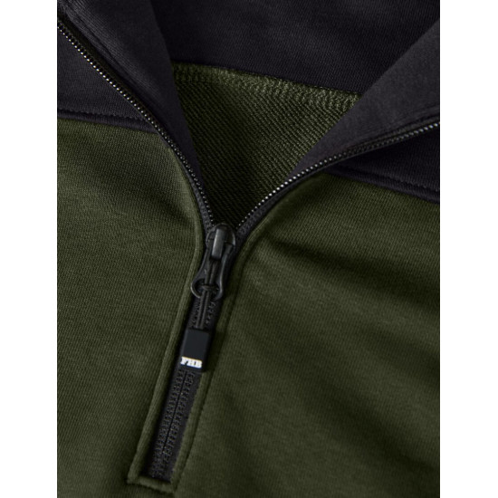 Rob, sweatshirt met rits, olijf-zwart