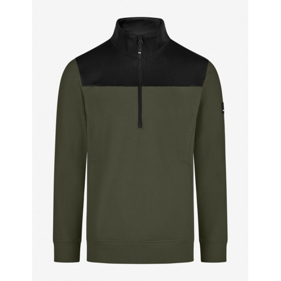 Rob, sweatshirt met rits, olijf-zwart