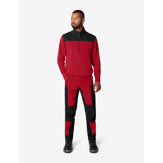 Rob, sweatshirt met rits, rood-zwart Rob, sweatshirt met rits, rood-zwart
