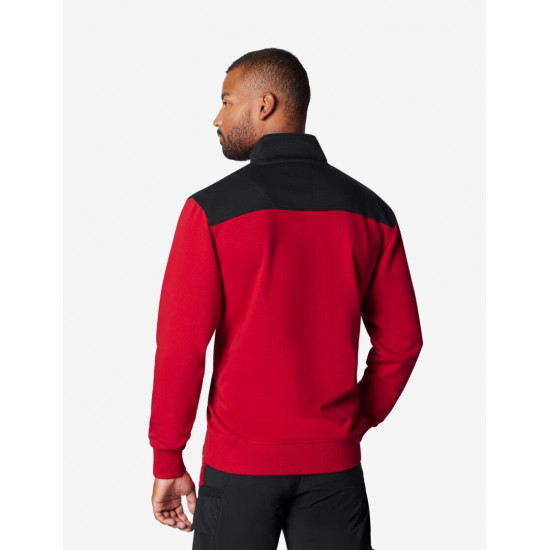 Rob, sweatshirt met rits, rood-zwart Rob, sweatshirt met rits, rood-zwart