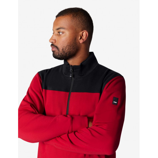 Rob, sweatshirt met rits, rood-zwart Rob, sweatshirt met rits, rood-zwart