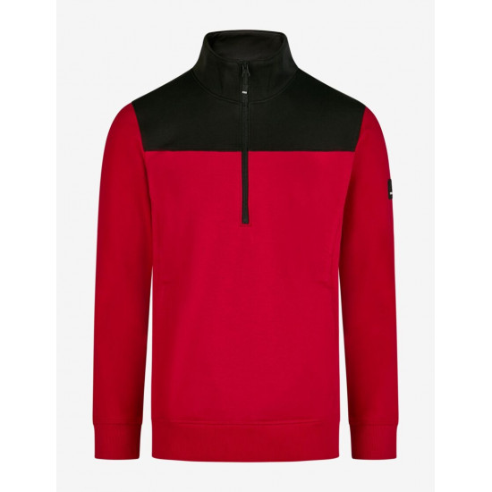 Rob, sweatshirt met rits, rood-zwart Rob, sweatshirt met rits, rood-zwart