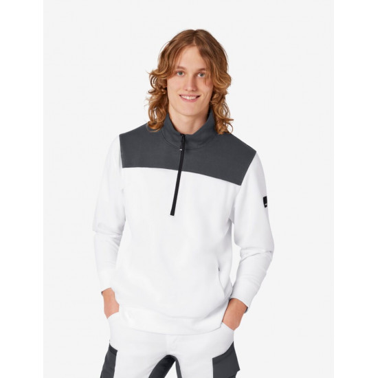 Rob, sweatshirt met rits, wit-antraciet Rob, sweatshirt met rits, wit-antraciet