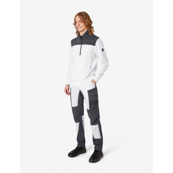 Rob, sweatshirt met rits, wit-antraciet Rob, sweatshirt met rits, wit-antraciet