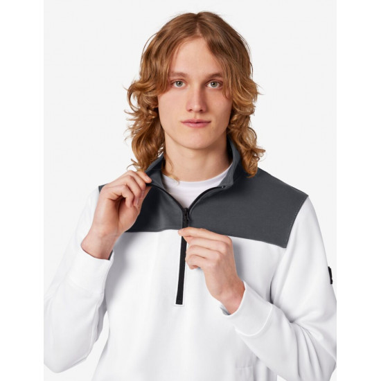 Rob, sweatshirt met rits, wit-antraciet Rob, sweatshirt met rits, wit-antraciet