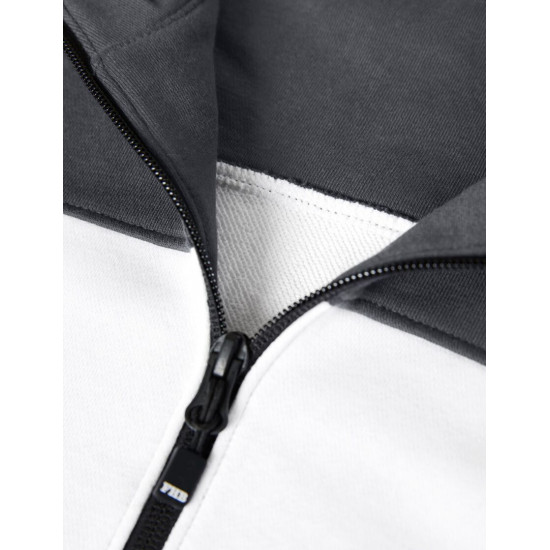 Rob, sweatshirt met rits, wit-antraciet Rob, sweatshirt met rits, wit-antraciet