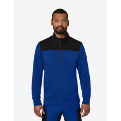 Rob, sweatshirt met rits, korenblauw-zwart