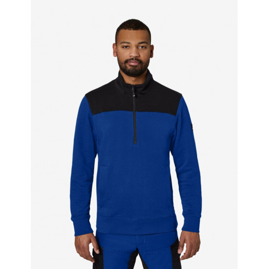 Rob, sweatshirt met rits, korenblauw-zwart Rob, sweatshirt met rits, korenblauw-zwart