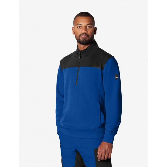 Rob, sweatshirt met rits, korenblauw-zwart Rob, sweatshirt met rits, korenblauw-zwart