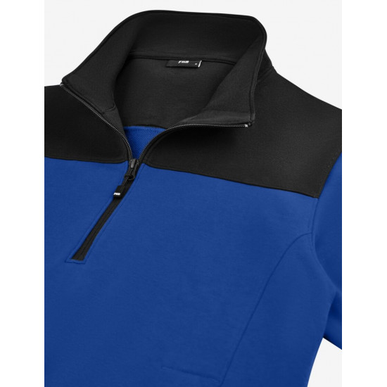 Rob, sweatshirt met rits, korenblauw-zwart Rob, sweatshirt met rits, korenblauw-zwart