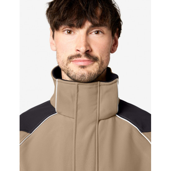 Walter, softshell jas, beige-zwart