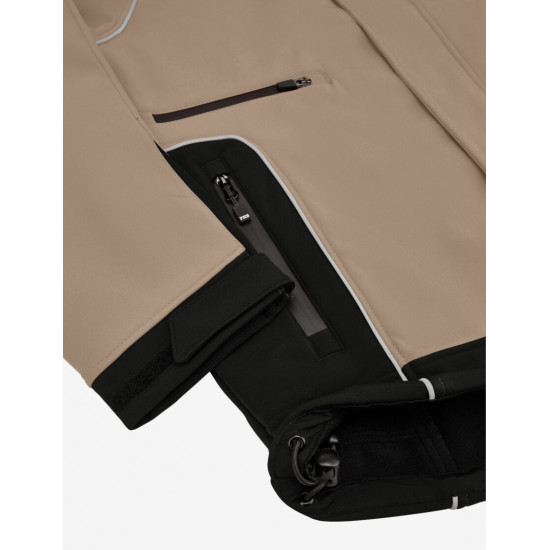 Walter, softshell jas, beige-zwart