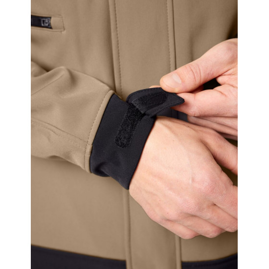 Walter, softshell jas, beige-zwart