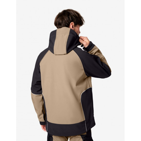 Walter, softshell jas, beige-zwart