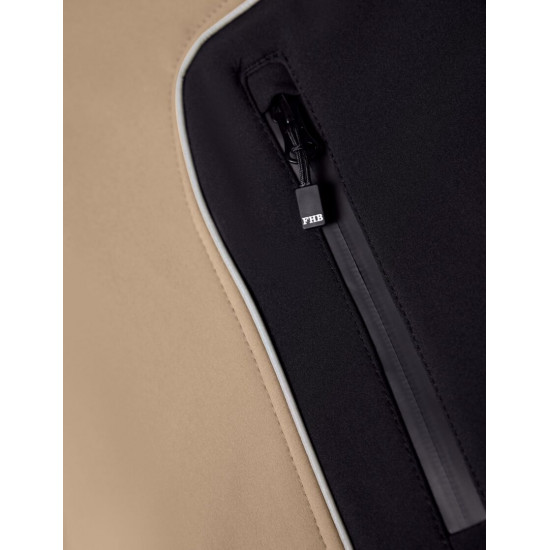 Walter, softshell jas, beige-zwart