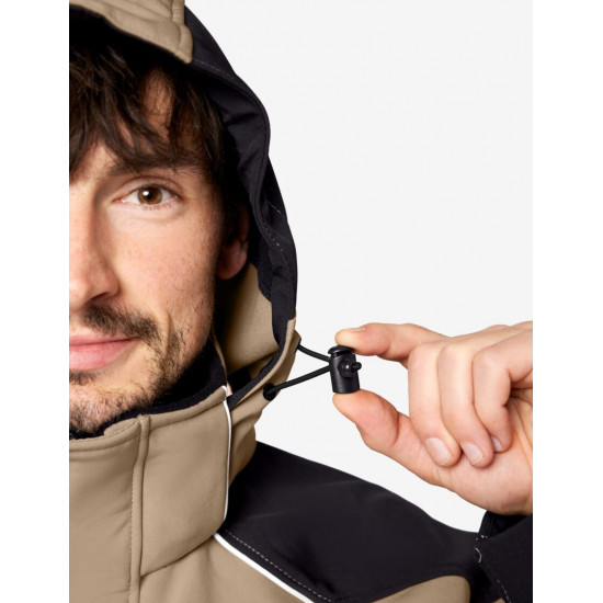 Walter, softshell jas, beige-zwart