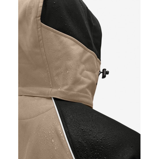 Walter, softshell jas, beige-zwart