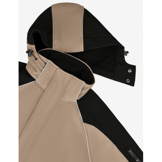 Walter, softshell jas, beige-zwart