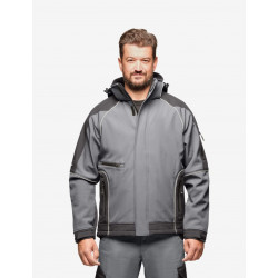 Walter, softshell jas, grijs-zwart