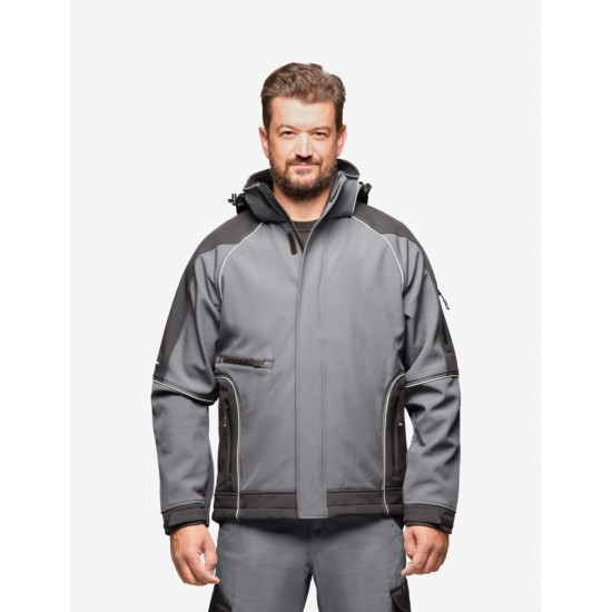 Walter, softshell jas, grijs-zwart