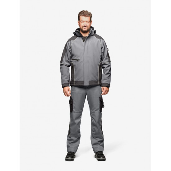 Walter, softshell jas, grijs-zwart